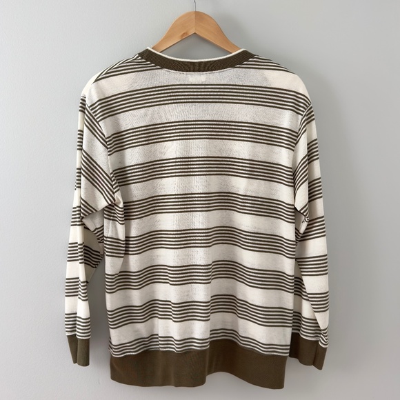 Chic‎ Green/White Striped Long Sleeve Shirt - Picture 4 of 9